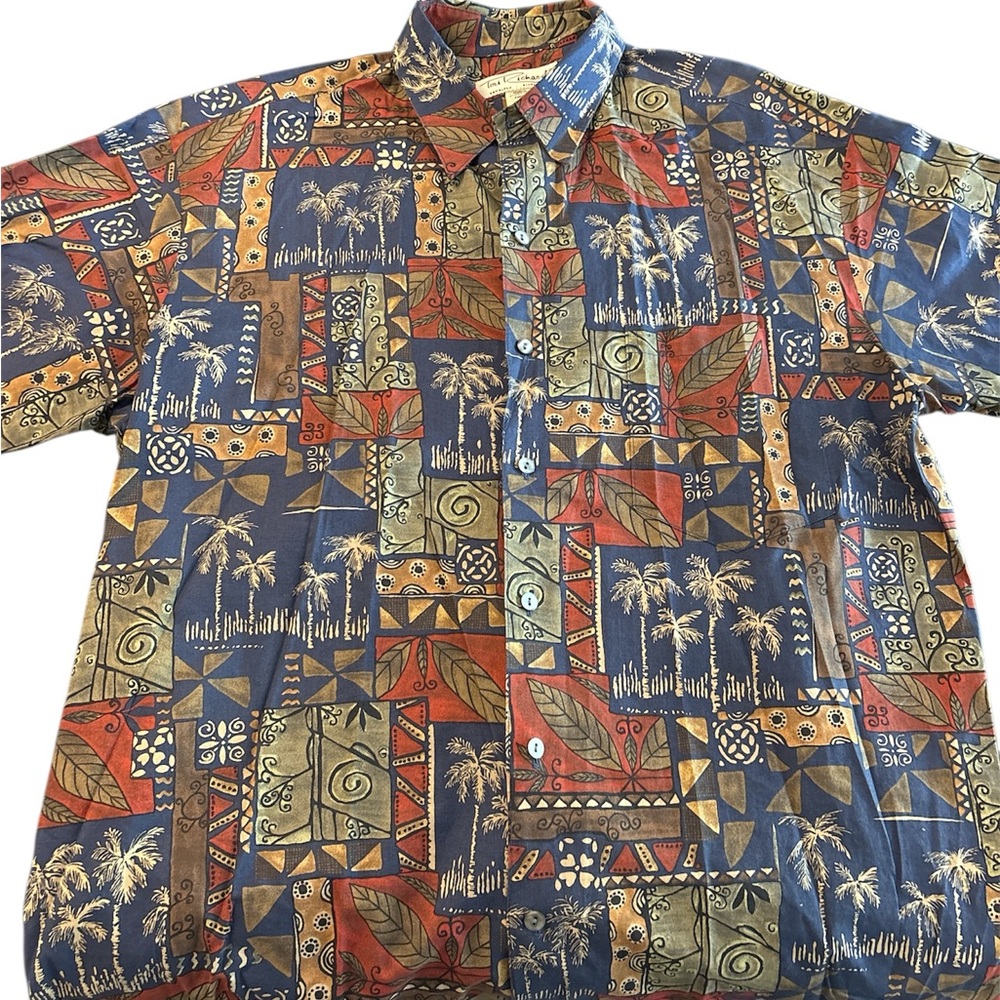 Tori Richard Blue and Brown Patterned Shirt